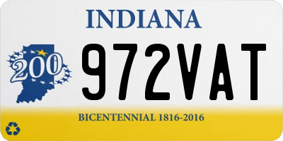 IN license plate 972VAT