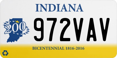 IN license plate 972VAV