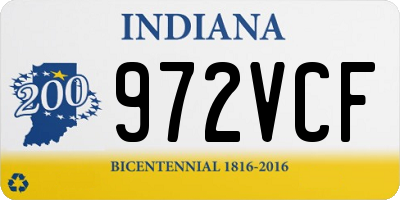 IN license plate 972VCF
