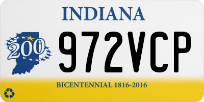 IN license plate 972VCP