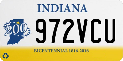 IN license plate 972VCU