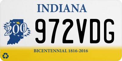IN license plate 972VDG