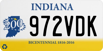 IN license plate 972VDK