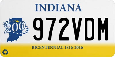 IN license plate 972VDM