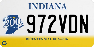 IN license plate 972VDN