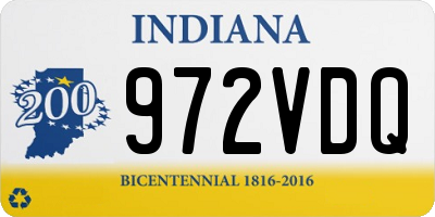 IN license plate 972VDQ