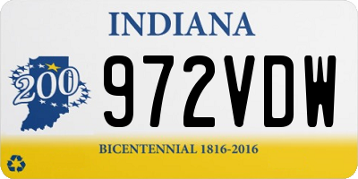 IN license plate 972VDW