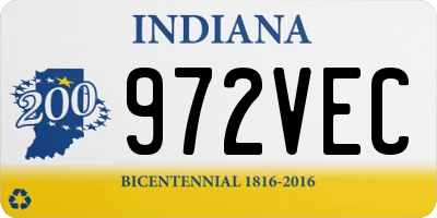 IN license plate 972VEC