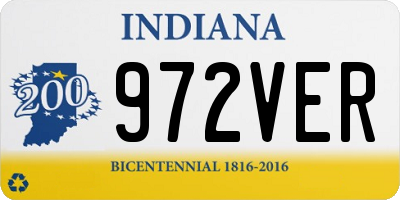 IN license plate 972VER