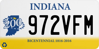 IN license plate 972VFM