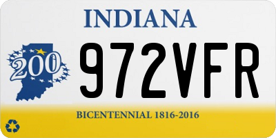 IN license plate 972VFR