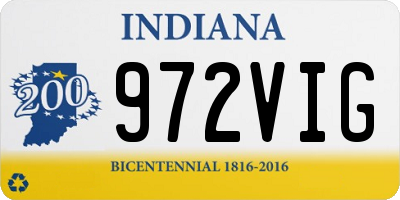 IN license plate 972VIG