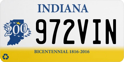 IN license plate 972VIN