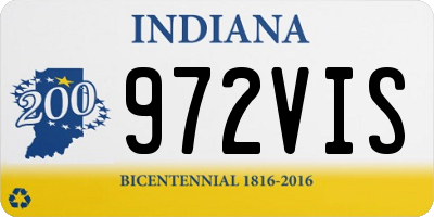 IN license plate 972VIS