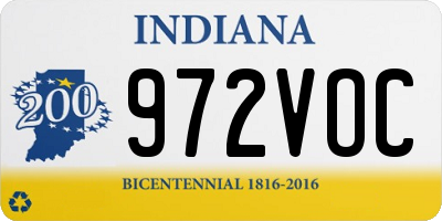 IN license plate 972VOC