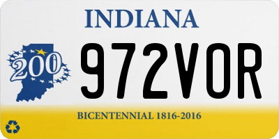 IN license plate 972VOR