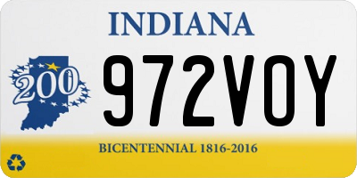 IN license plate 972VOY