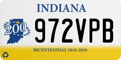 IN license plate 972VPB