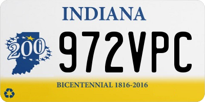 IN license plate 972VPC
