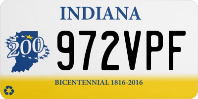 IN license plate 972VPF