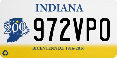 IN license plate 972VPO