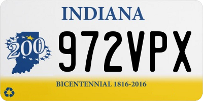 IN license plate 972VPX