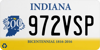 IN license plate 972VSP