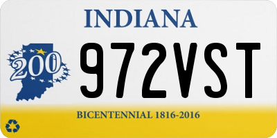 IN license plate 972VST