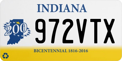 IN license plate 972VTX