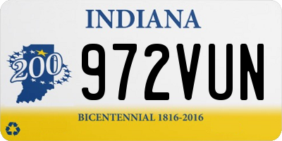 IN license plate 972VUN