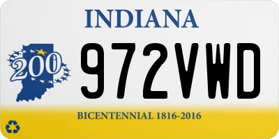 IN license plate 972VWD