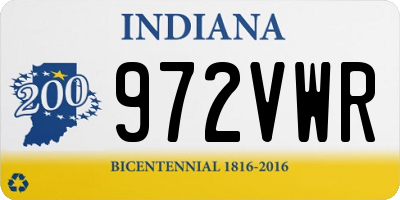 IN license plate 972VWR