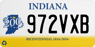 IN license plate 972VXB