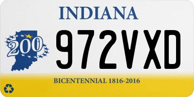 IN license plate 972VXD