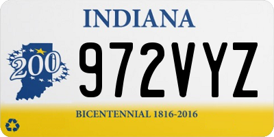 IN license plate 972VYZ