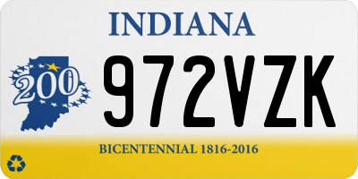 IN license plate 972VZK