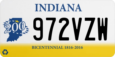 IN license plate 972VZW