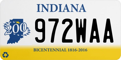 IN license plate 972WAA