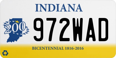 IN license plate 972WAD