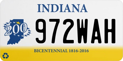 IN license plate 972WAH