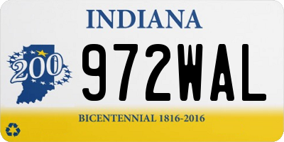 IN license plate 972WAL