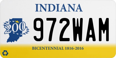IN license plate 972WAM