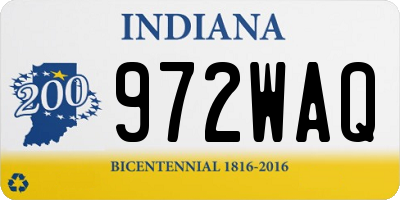 IN license plate 972WAQ