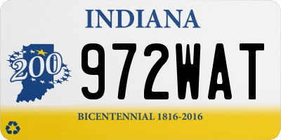 IN license plate 972WAT