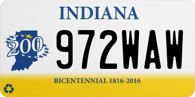 IN license plate 972WAW