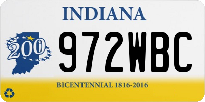IN license plate 972WBC