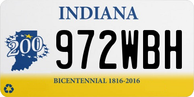 IN license plate 972WBH