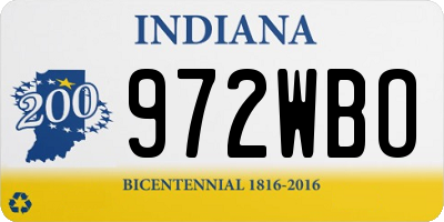 IN license plate 972WBO