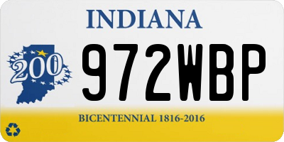 IN license plate 972WBP