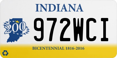 IN license plate 972WCI